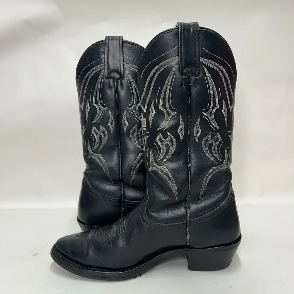 Y2K Harley Davidson Western Cowboy Biker Boots “Black White”